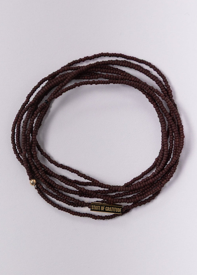 Matte Espresso Intention Wrap Bracelet