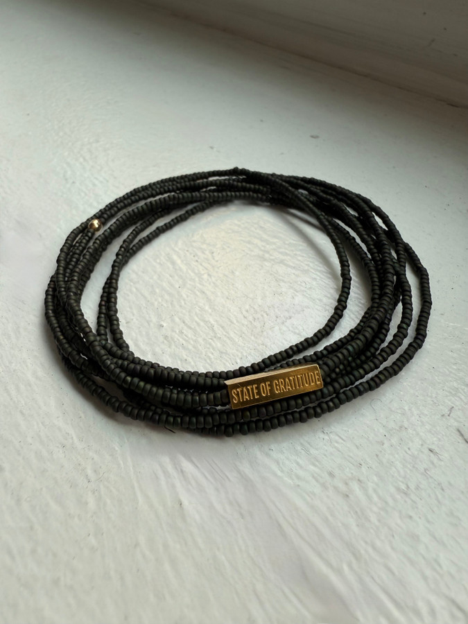 Deep Green Intention Wrap Bracelet