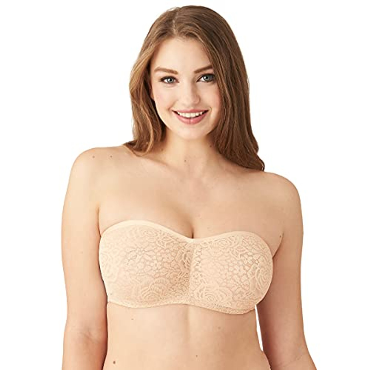 Wacoal womens Halo Lace Strapless Bra, Sand, 36DDD US - Bass River Shoes