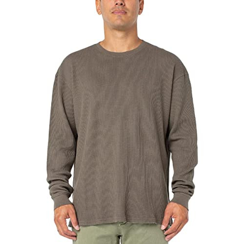 Sanctuary Thermal Knit Cotton Top in Fatigue Green , Size Medium