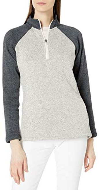 Charles River Apparel Womens Quarter Zip Color Blocked Heathered Fleece