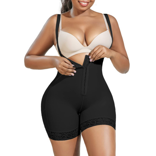 BUXOMFEM Fajas Postparto Colombianas Reductoras Y Moldeadoras Tummy Tuck Compression Garment for Women Full Body Shaper Postpartum Girdle Tummy Control Shapewear Waist Trainer Bodysuit Black M