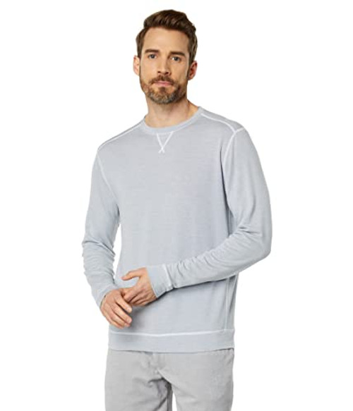 johnnie-O Archer Performance Sweatshirt (Light Gray) Mens Clothing
