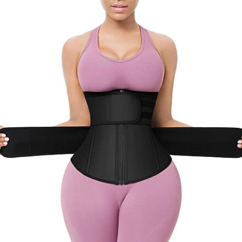 FeelinGirl 4X-Large Plus Size Waist Trainer for Women Lower Belly Fat Latex Waist Cincher for Long Torso 13Inch