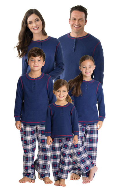 PajamaGram Christmas Pajamas For Family - Matching Family Pajamas, Navy, Kids 10