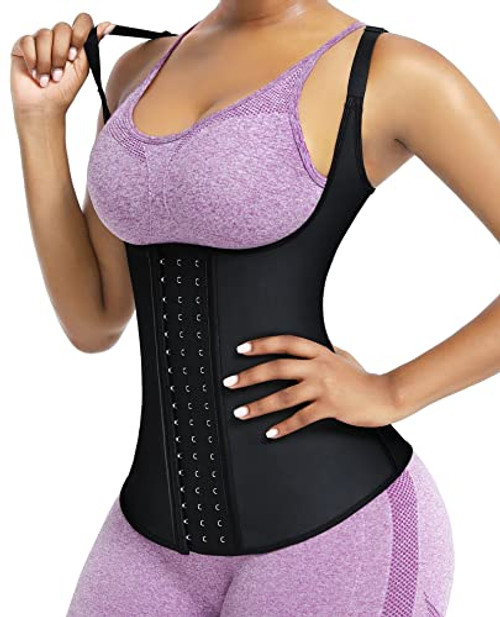 FeelinGirl Waist Trainer for Women Latex Corset Cincher Vest Sport Workout