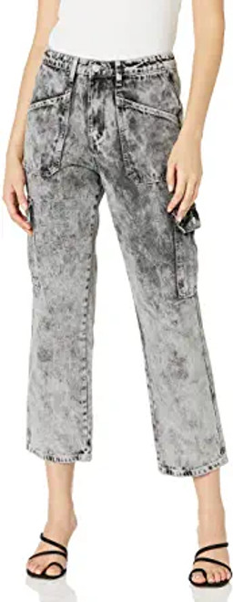 KENDALL + KYLIE Womens Cargo Pant - Small-Gray Tie Dye Wash