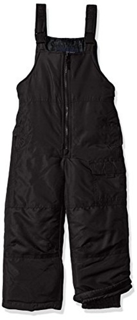 London Fog LONDON FOG Boys' Little Classic Heavyweight Snow Bib Ski Pant Winter Snowsuit, Black Night, 7