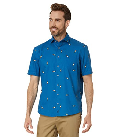 johnnie-O Chappy Short Sleeve Woven (Wake) Men's Clothing