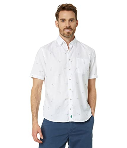 johnnie-O Leif Short Sleeve Woven (White) Mens Clothing