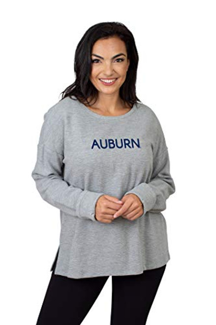 UG Apparel NCAA Auburn Tigers Womens Ribbed Pullover, GREY, Medium