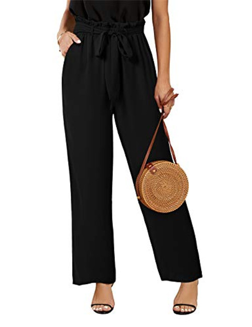 SySea Womens Wide Leg Palazzo Pants High Waisted Casual Cropped Trousers Belted