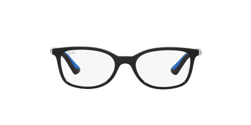 Ray-Ban Junior Ry1586 Square Prescription Eyeglass Frames, Black/Green/Demo Lens, 47 mm