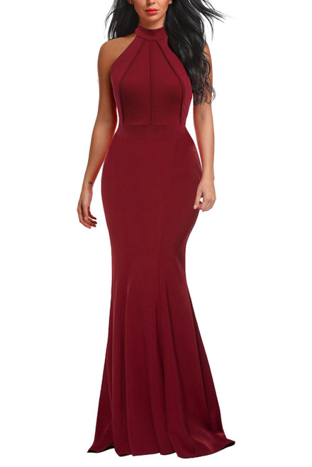 Berydress Womens Vintage Formal Dress Floor Length Long Maxi Mermaid Wedding Party Bridesmaid Dress (S, 6075-Burgundy)