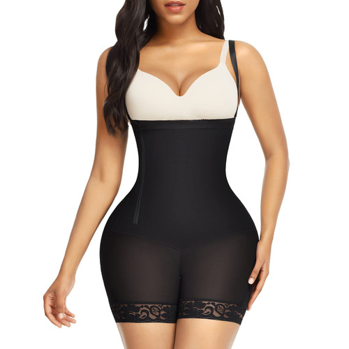 FeelinGirl Body Shaper for Women Tummy Control Shapewear Side Zipper Open Bust