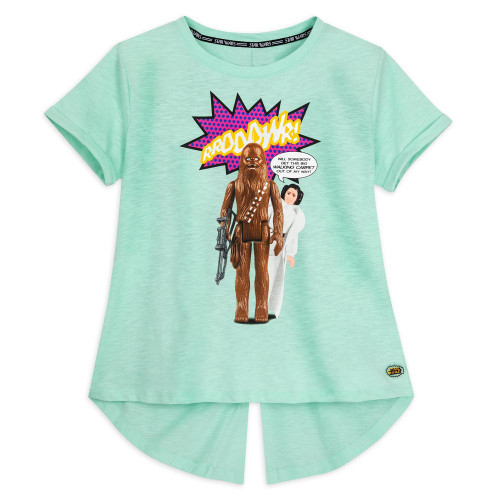 Womens Star Wars Chewie & Leia Short Sleeve Graphic T-Shirt - Green 2X - Disney Store