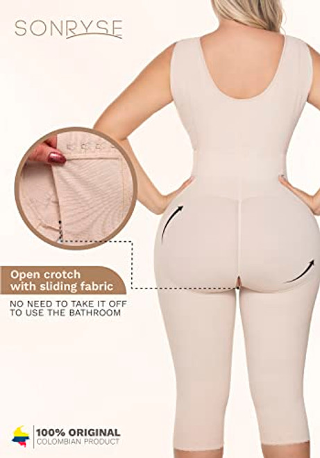 SONRYSE Sonryse 052 Full Body Shaper for Women Liposuction Compression Garments Fajas Colombianas Reductoras y Moldeadora para Mujer Faja Lipo Stage 2 Postparto Mocha S