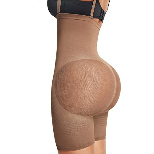 Lover-Beauty Butt Lifting Shapewear for Women Tummy Control Faias Shorts Strapless Butt Lifter Seamless Body Shaper-Brown-M/L