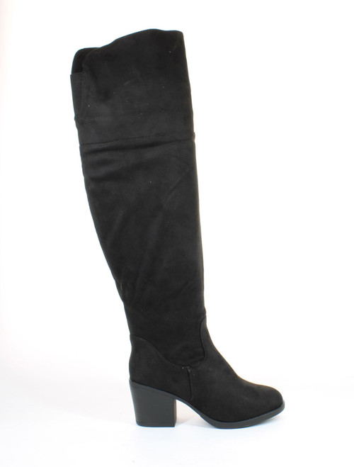 Katliu Womens Slouchy Mid Black Fashion Boots Size 8 (7662293)
