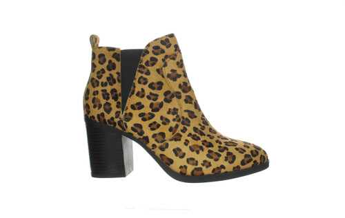 MIA Womens Trinaa Leopard Print Chelsea Boots Size 6.5