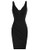 GRACE KARIN Women Deep V Neck Party Mini Dress U Back Irregular Hem Evening Dress Solid Black