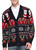 *daisysboutique* Mens Christmas Rudolph Reindeer Holiday Festive Knitted Sweater Cardigan Cute Ugly Pullover Jumper (XXX Large, Reindeer-Santa&Cane Cardigan)