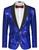 Coofandy COOFANDY Mens Sequin Tuxedo Wedding Dress Slim Fit Party Suit Jacket Blue