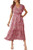 PRETTYGARDEN Womens 2023 Floral Boho Dress Wrap V Neck Short Sleeve Belted Ruffle Hem A-Line Flowy Maxi Dresses (Wine Red,Large)