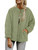 Farktop Womens Dolman Lightweight Quilted Zip Up Long Sleeve Jacket, Small-Green