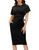 JASAMBAC Plus Size Dress for Women Wear to Work Bodycon Pencil Dress Office Wear Black 16 Plus