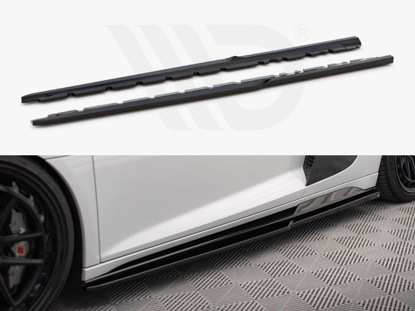 Maxton Side Skirts Diffusers V.2 Audi R8 Mk2 Facelift - Carbon Look