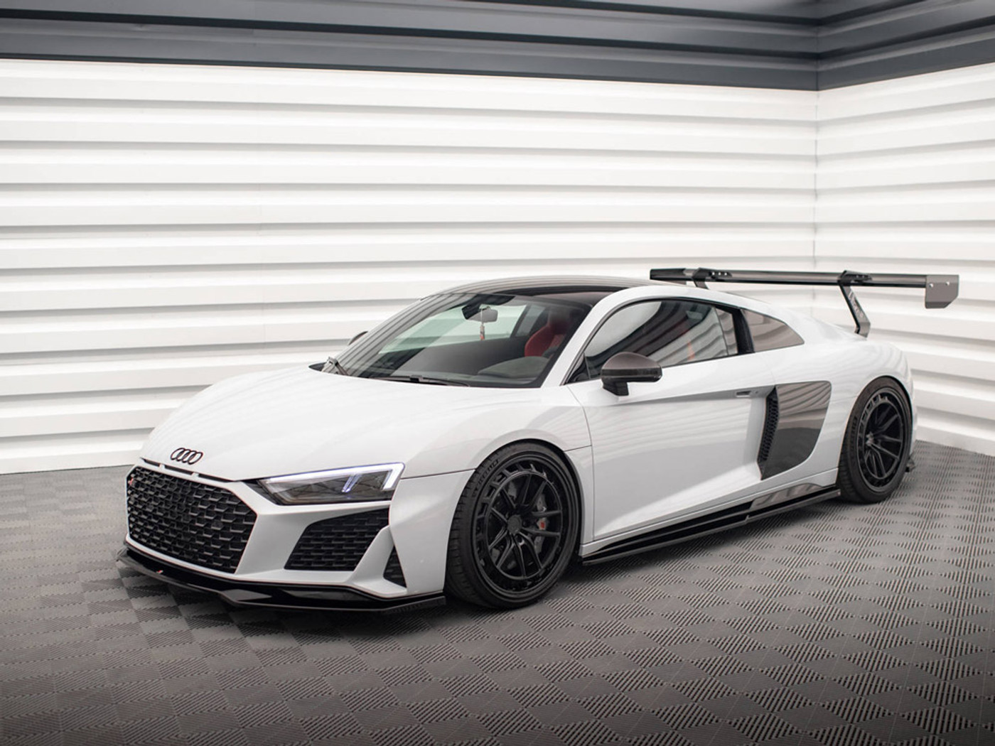Maxton Side Skirts Diffusers V.2 Audi R8 Mk2 Facelift - Carbon Look