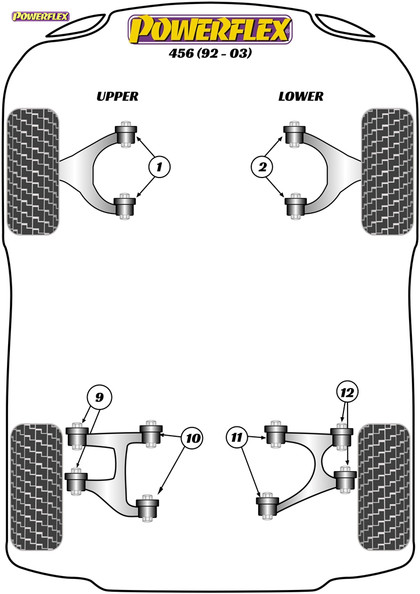 Powerflex Rear Upper Wishbone Outer Bushes - 456 (1992 - 2003) - PF17-200 Powerflex Rear Upper Wishbone Outer Bushes - 456 (1992 - 2003) - PF17-200