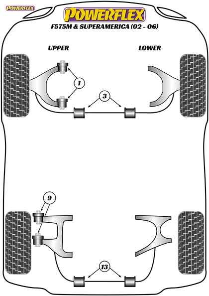 Powerflex Front Anti-Roll Bar Bushes - 575 Maranello & Superamerica (2002 - 2006) - PF17-403-27 Powerflex Front Anti-Roll Bar Bushes - 575 Maranello & Superamerica (2002 - 2006) - PF17-403-27