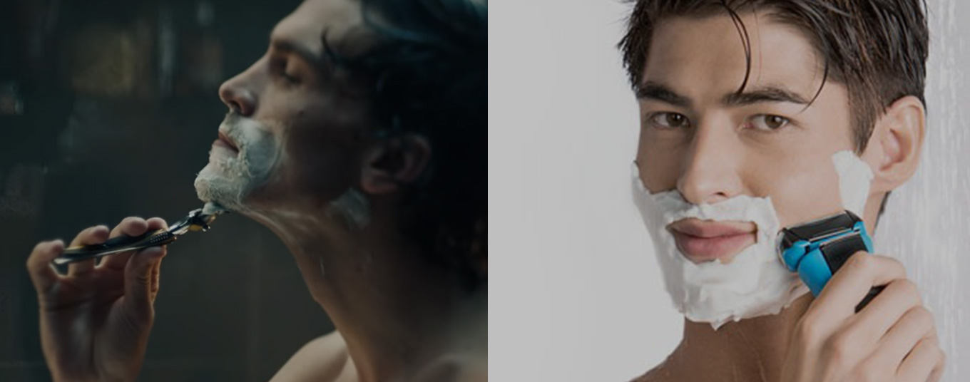 wet vs dry shaving blades banner
