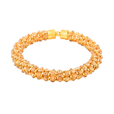 Bangle Crafted in 22 Karat Yellow Gold Studded with Diamonds