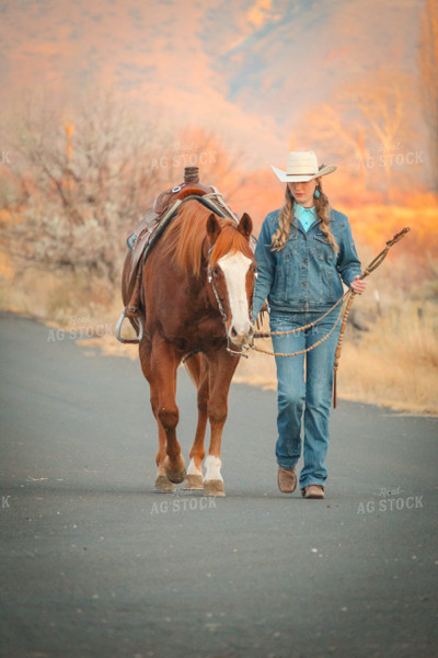 Female Rancher on Horse 78018