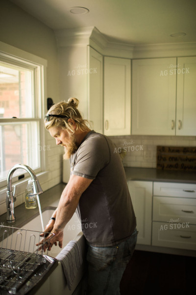 Man Washing Hands in Sink 5936