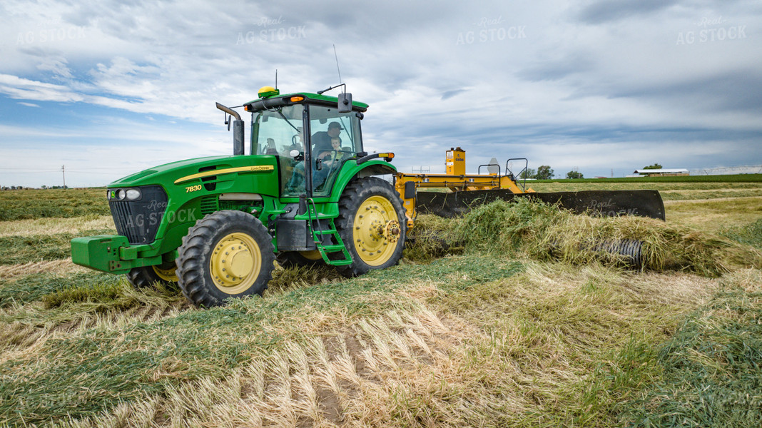 Tractor with Merger in Hay Field 56416