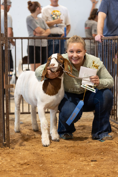 Farm Kid Showing Goat 52516