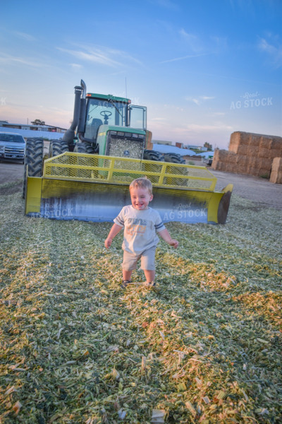 Toddler on Top of Silage 56521