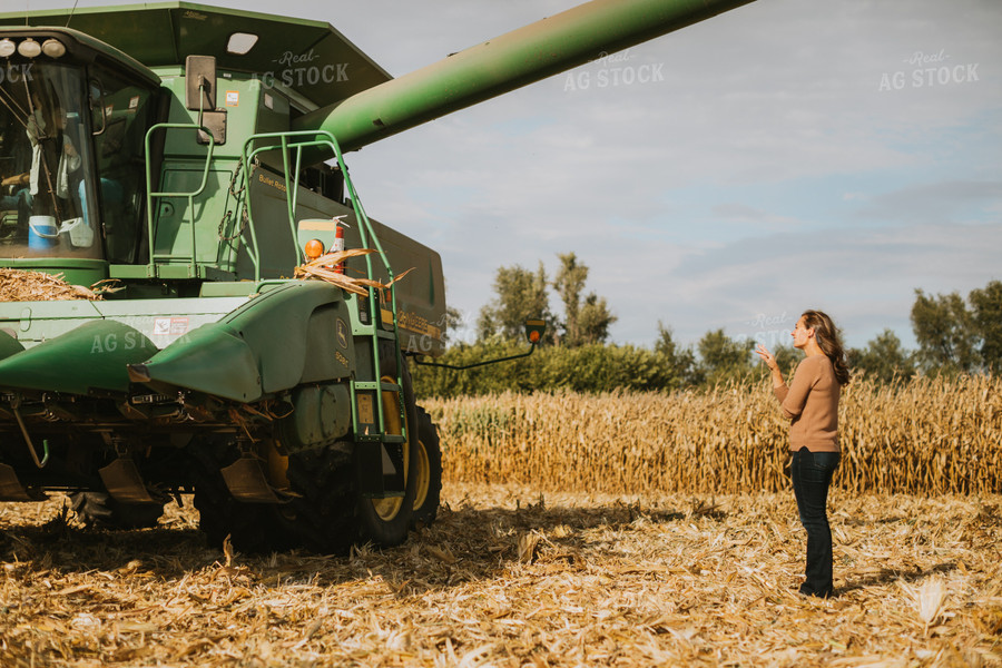 Farmer Near Combine 6588