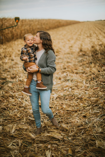 Farmer and Farm Kid in Field 6656