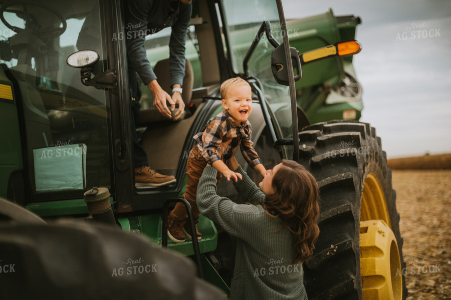 Farm Kid Exiting Tractor 6668