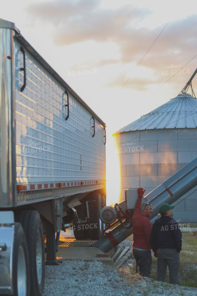 Farmers By Grain Bins and Semi 109045