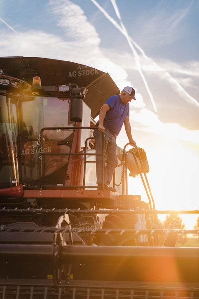 Farmer Exiting Combine 115026