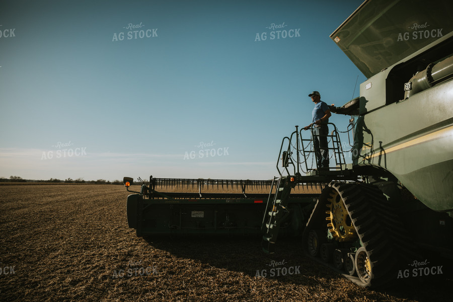 Farmer Exiting Combine 7114