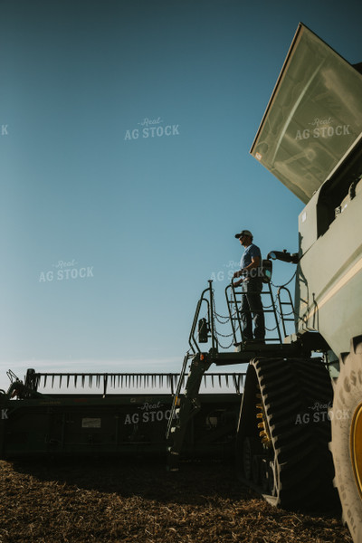 Farmer Exiting Combine 7116