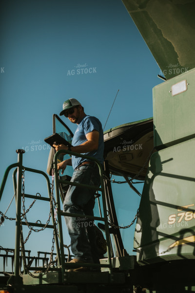 Farmer Exiting Combine 7146