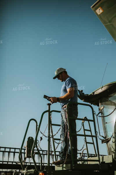 Farmer Exiting Combine 7148